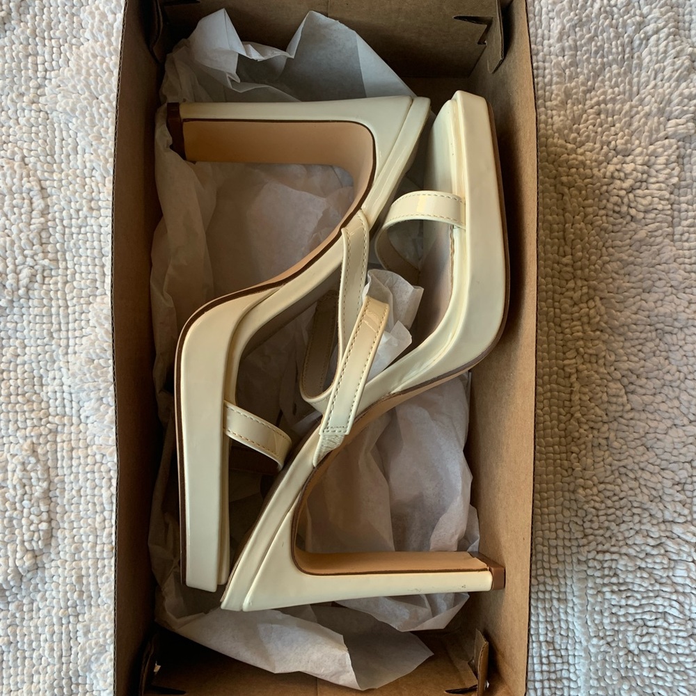 NEW cream formal sandal heels